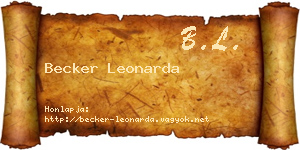 Becker Leonarda névjegykártya